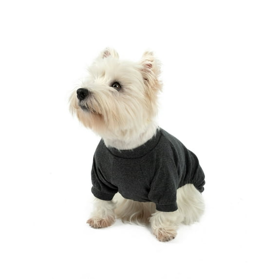 Leveret Dog Cotton Pajama Solid Dark Grey S