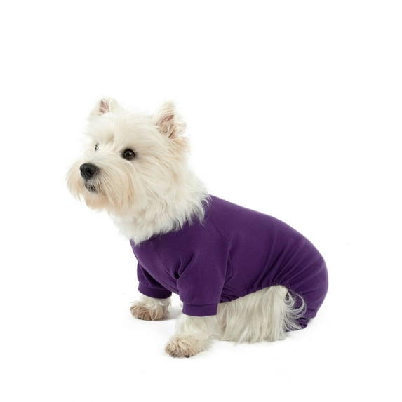 Leveret Dog Cotton Pajama Solid Dark Purple S