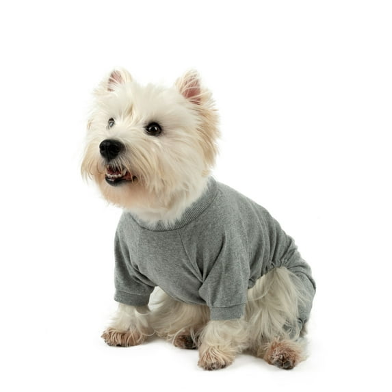 Leveret Dog Cotton Pajama Solid Light Grey L