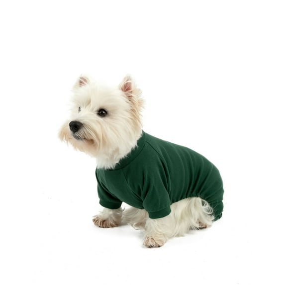 Leveret Dog Cotton Pajama Solid Uniform Green M