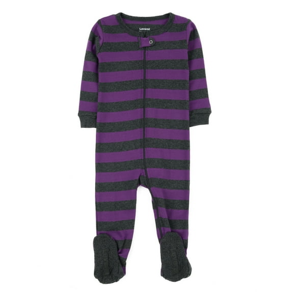 Leveret Footed "Striped Baby Girl" Pajama Sleeper 100% Cotton (Size 6M-5 Years)