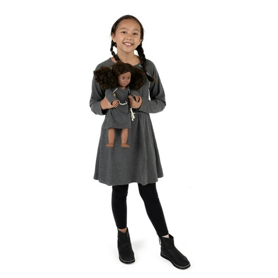Leveret Girl Bow Tie Dress Dark Grey 14 Year