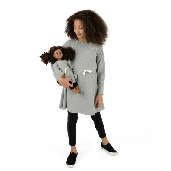 Leveret Girl Bow Tie Dress Light Grey 12 Year
