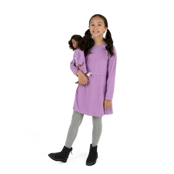 Leveret Girl Bow Tie Dress Purple 8 Year