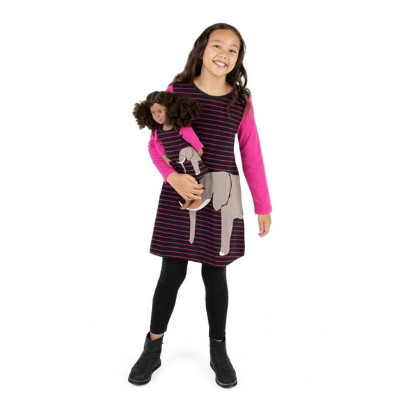 Leveret Girl and Doll Cotton Dress Elephant 14 Year