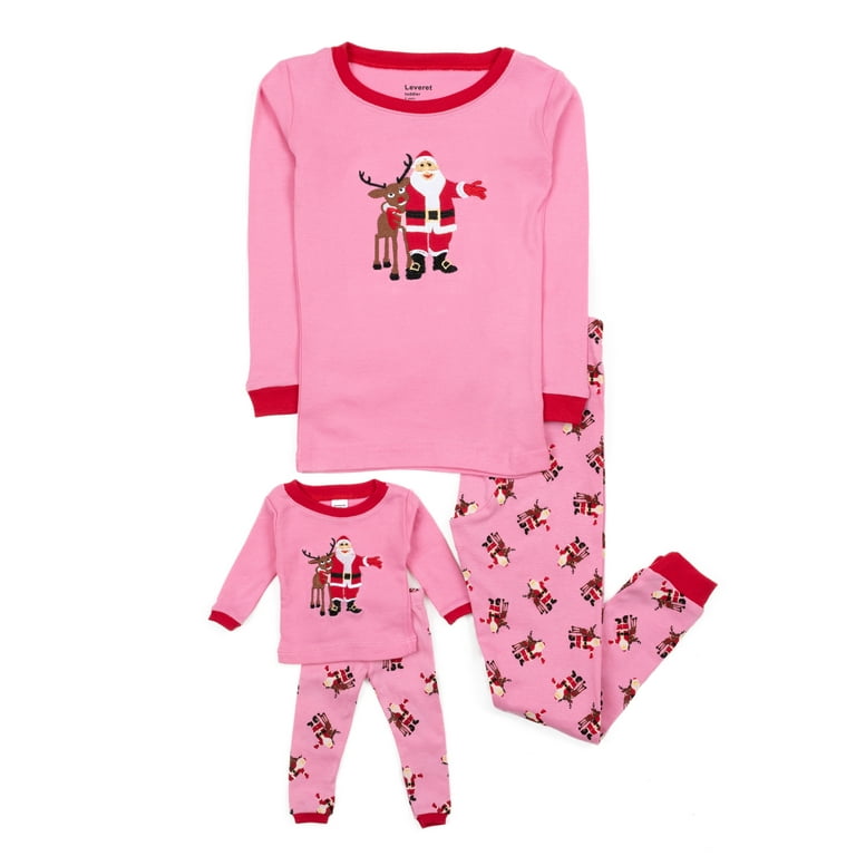 Girls pink christmas pajamas sale
