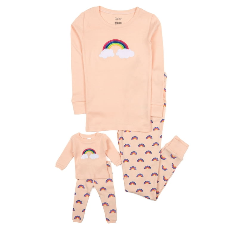 Leveret Girl and Doll Cotton Pajamas Rainbow 8 Year Walmart