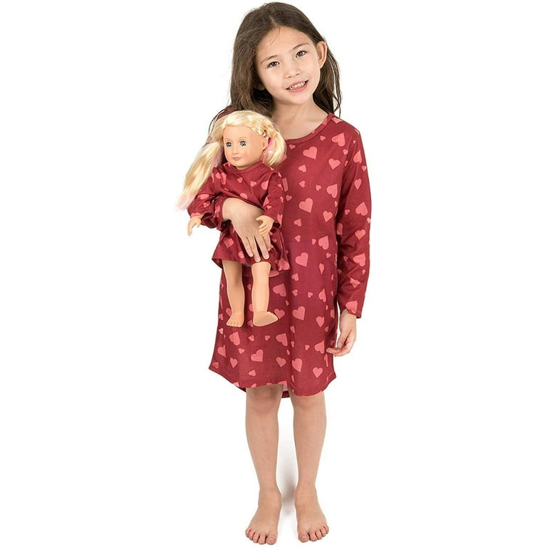 Leveret Girl and Doll Nightgown Hearts 4 Years Walmart