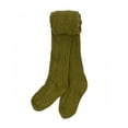 thumbnail image 1 of Leveret Girls Knit Tights Boho Solid Color Color: Olive Size: 10-12, 1 of 2