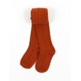thumbnail image 1 of Leveret Girls Knit Tights Boho Solid Color Color: Rust Size: 18-24MONTH, 1 of 2
