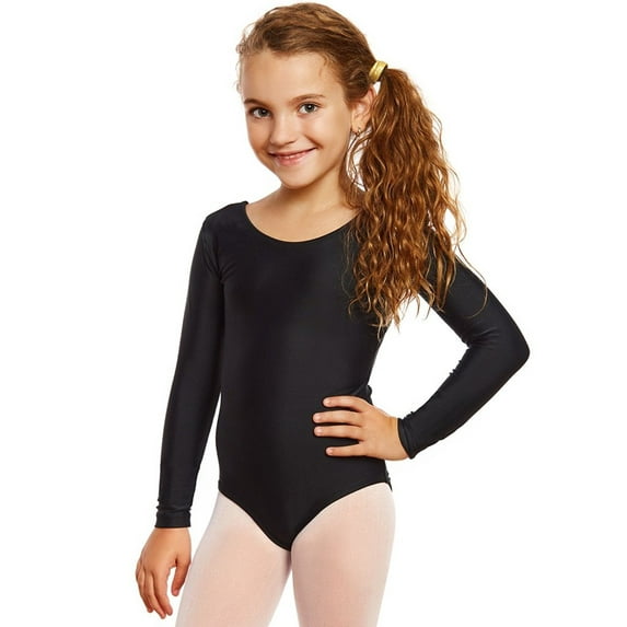Leveret Girls Leotard Basic Long Sleeve Ballet Dance Leotard Kids & Toddler Shirt (2-14 Years) Variety of Colors