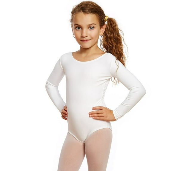 Leveret Girls Leotard Basic Long Sleeve Ballet Dance Leotard Kids & Toddler Shirt (2-14 Years) Variety of Colors