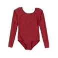 thumbnail image 1 of Leveret Girls Long Sleeve Leotard Classic Solid Color Color: Maroon Size: SMALL, 1 of 2