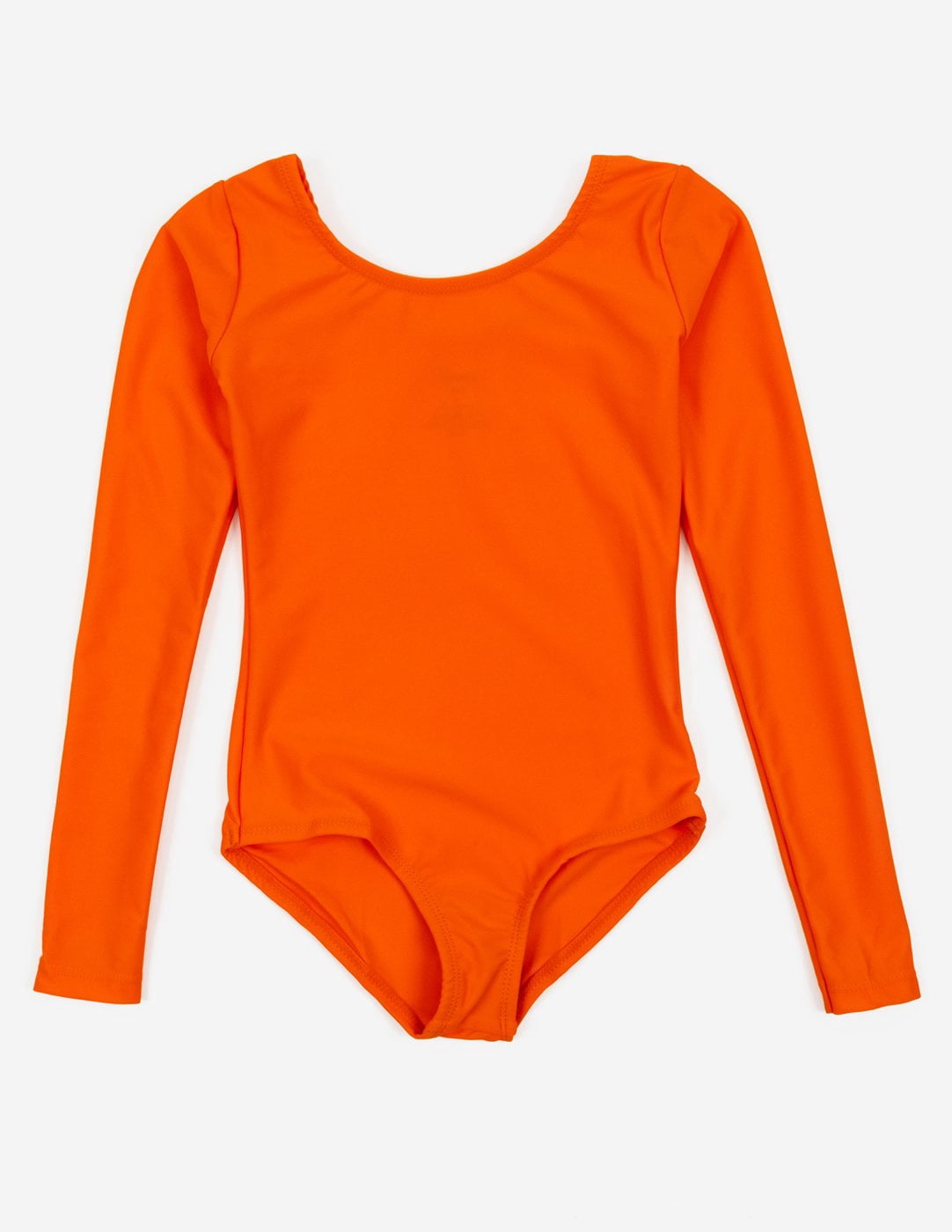 leveret-girls-long-sleeve-leotard-orange-xl-12-14-walmart