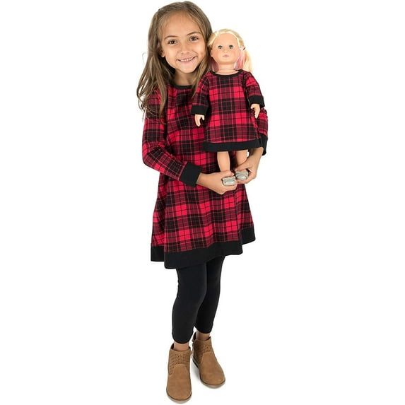 Leveret Girls and Doll Cotton Dress Striped Colorful 2 Year