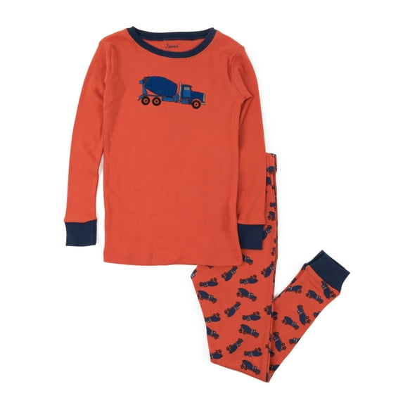 Leveret Kids Boys Girls Two Piece Cotton Pajamas Cement Truck 10 Year