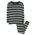 thumbnail image 1 of Leveret Kids Boys Girls Two Piece Cotton Pajamas Charcoal & Gray Stripes 8 Year, 1 of 3