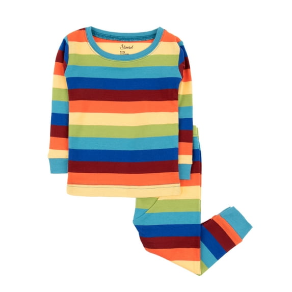 Leveret Kids Boys Girls Two Piece Cotton Pajamas Colorful Boy Stripes 3 Year