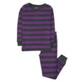 thumbnail image 1 of Leveret Kids Boys Girls Two Piece Cotton Pajamas Purple & Charcoal Stripes 12-18 Month, 1 of 2