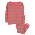 thumbnail image 1 of Leveret Kids Boys Girls Two Piece Cotton Pajamas Rose & Antler Stripes 12 Year, 1 of 4