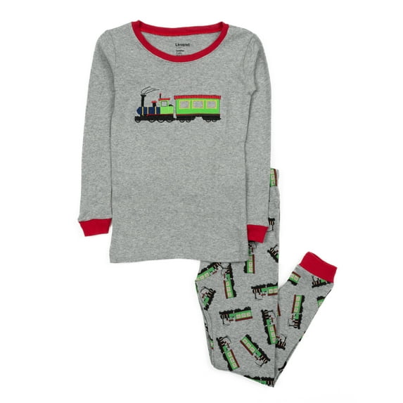 Leveret Kids Boys Girls Two Piece Cotton Pajamas Train 12 Years