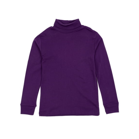 Leveret Kids Cotton Turtleneck Dark Purple 5 Year