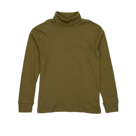 Leveret Kids Cotton Turtleneck Olive Green 5 Year