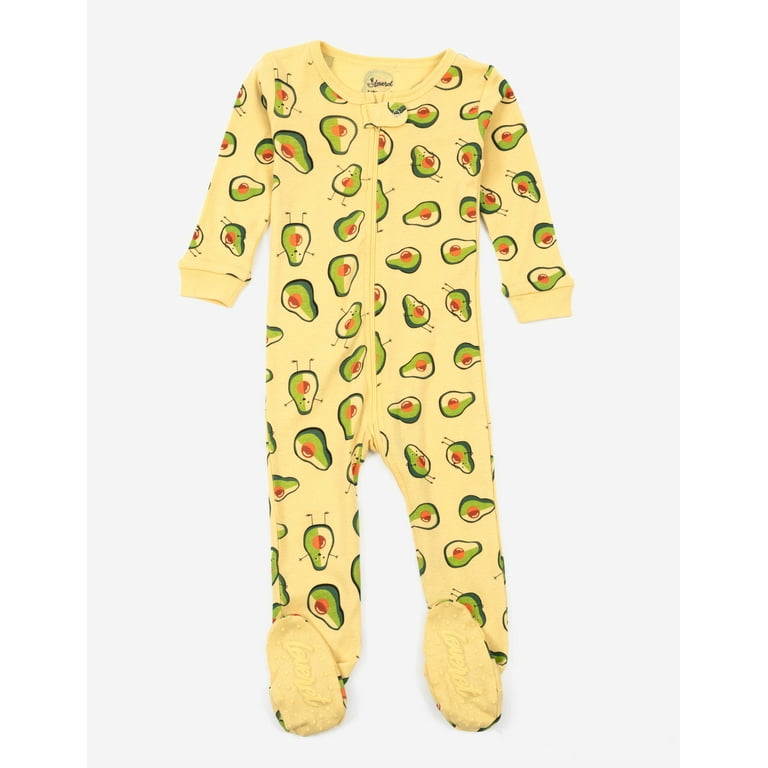 Leveret Kids Footed Cotton Pajama Avocado 6-12 Month