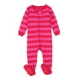 thumbnail image 1 of Leveret Kids Footed Cotton Pajama Striped Red and Pink 4 Year, 1 of 2