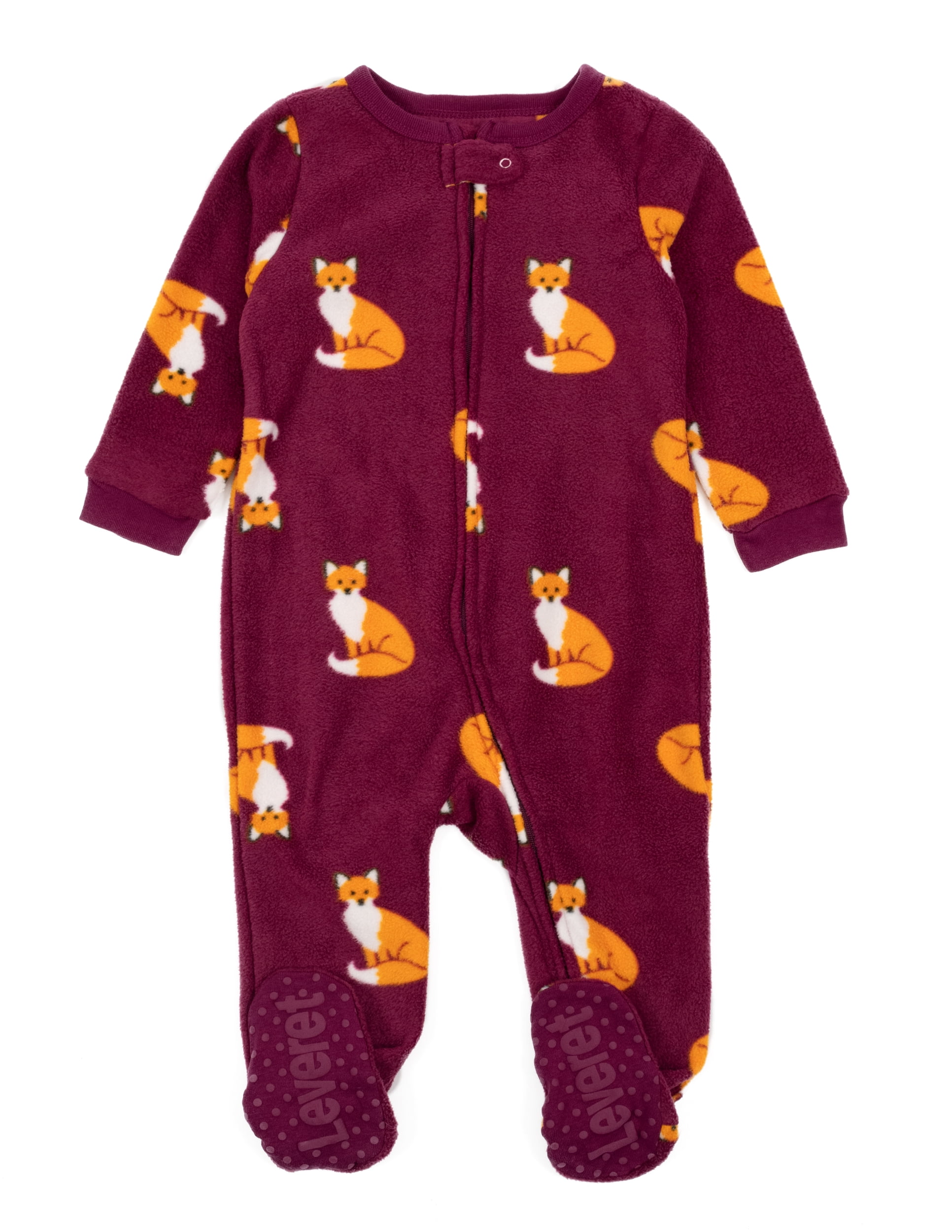 Leveret Kids Footed Fleece Pajama Fox Year