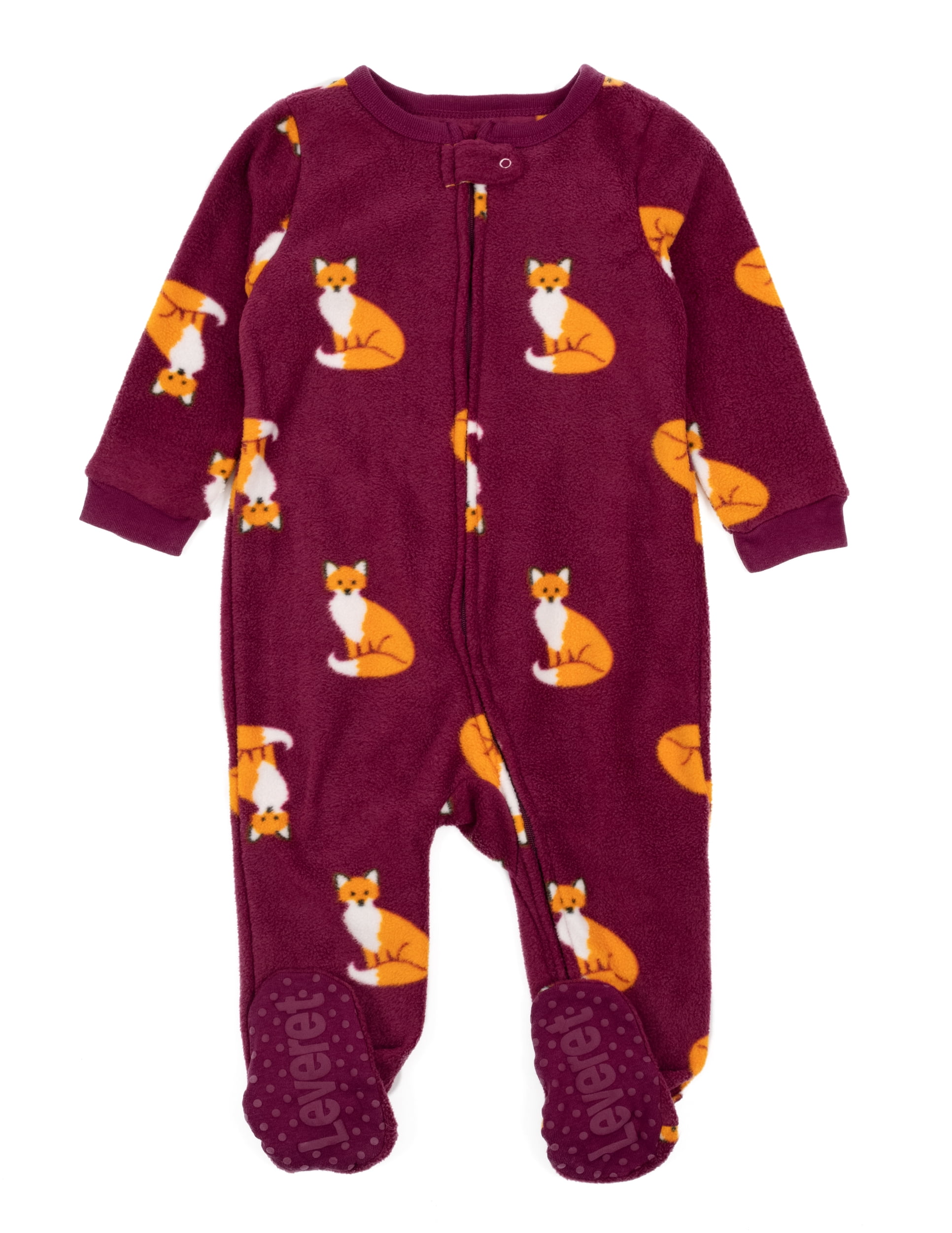 Leveret Kids Footed Fleece Pajama Fox 6-12 Month 