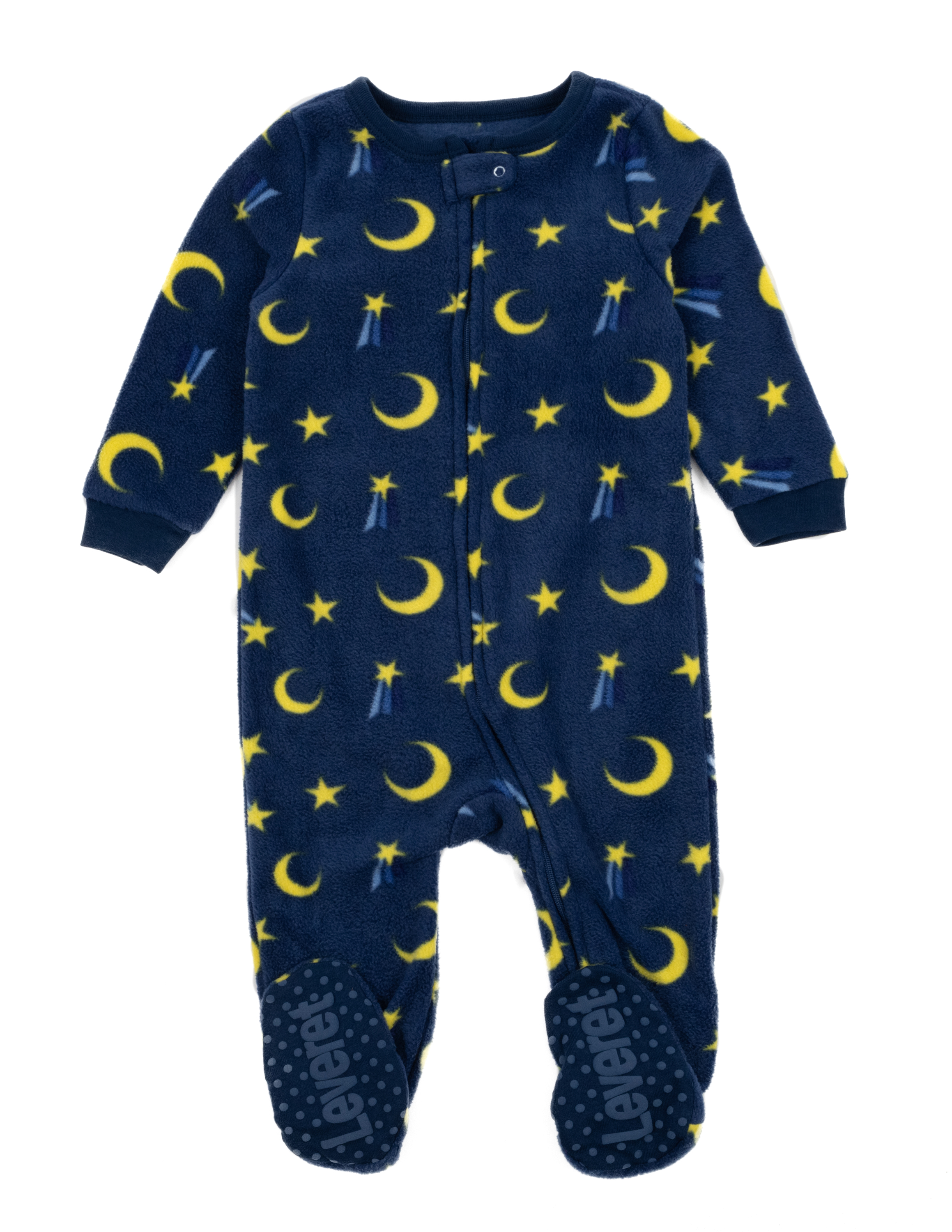 Leveret Kids Footed Fleece Pajama Moon 1218 Month