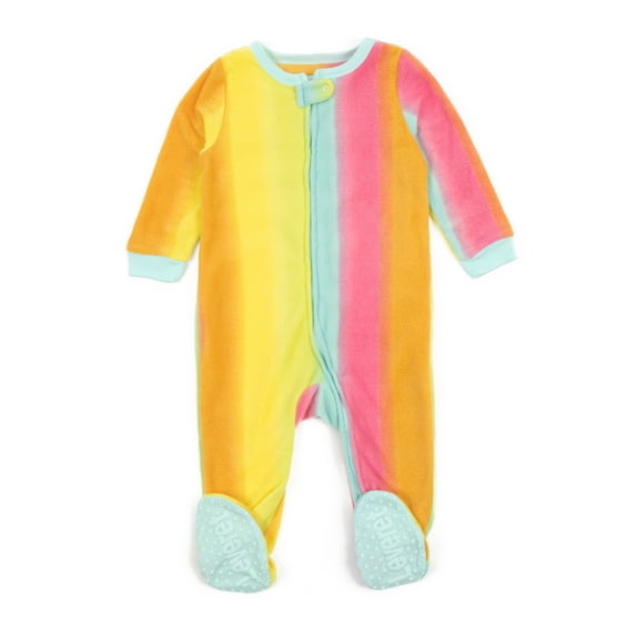 Leveret Kids Footed Fleece Pajama Rainbow 5 Year