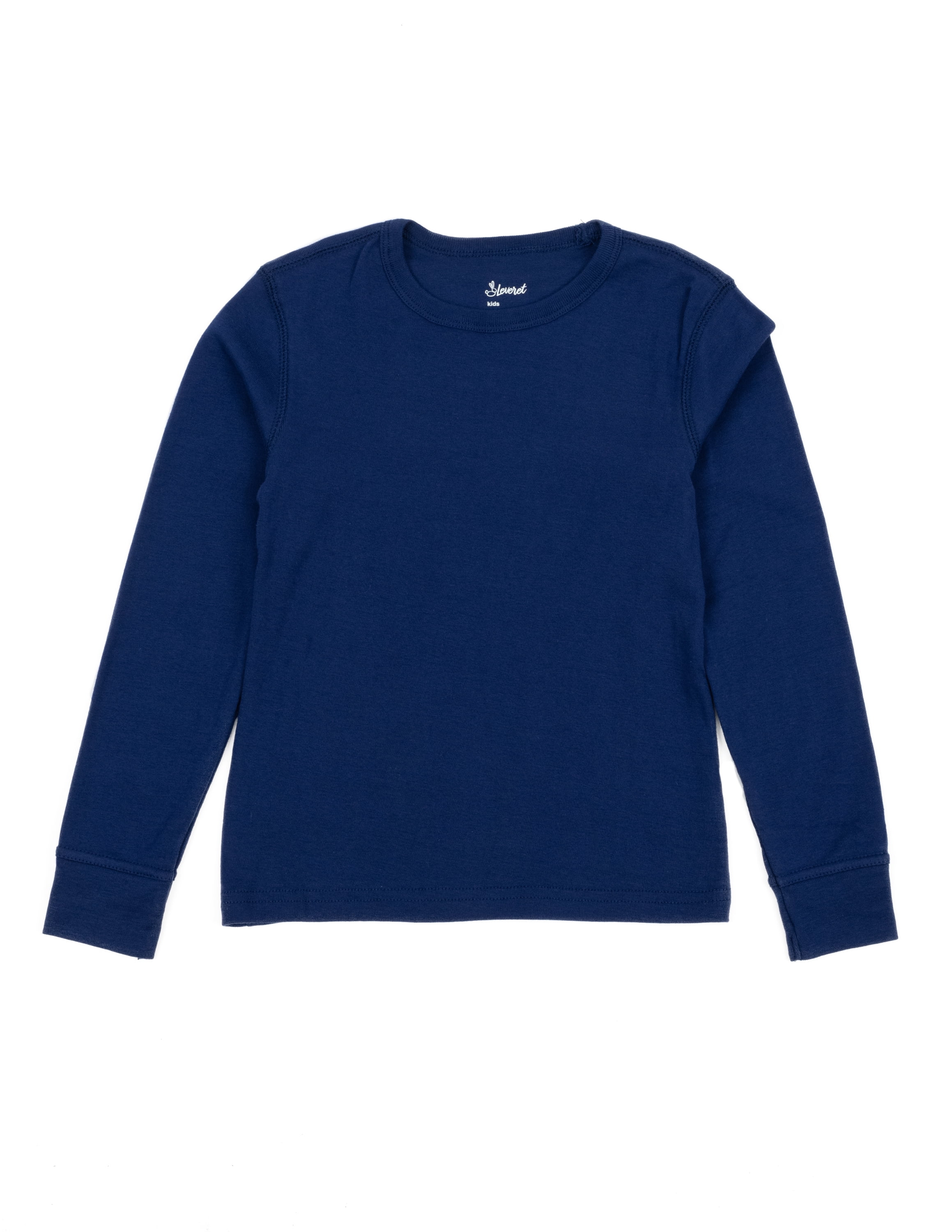 Leveret Kids Long Sleeve Cotton T-Shirt True Navy 8 Year - Walmart.com