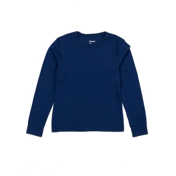 Leveret Kids Long Sleeve Cotton T-Shirt True Navy 8 Year