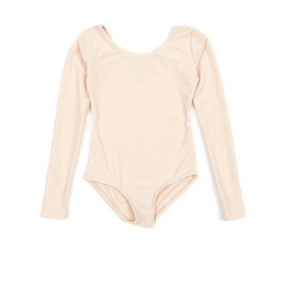 Leveret Kids Long Sleeve Leotard Nude Pink L (10-12)