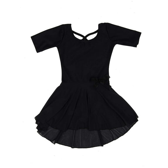 Leveret Kids Long Sleeve Skirt Leotard Black Toddler (2-4)