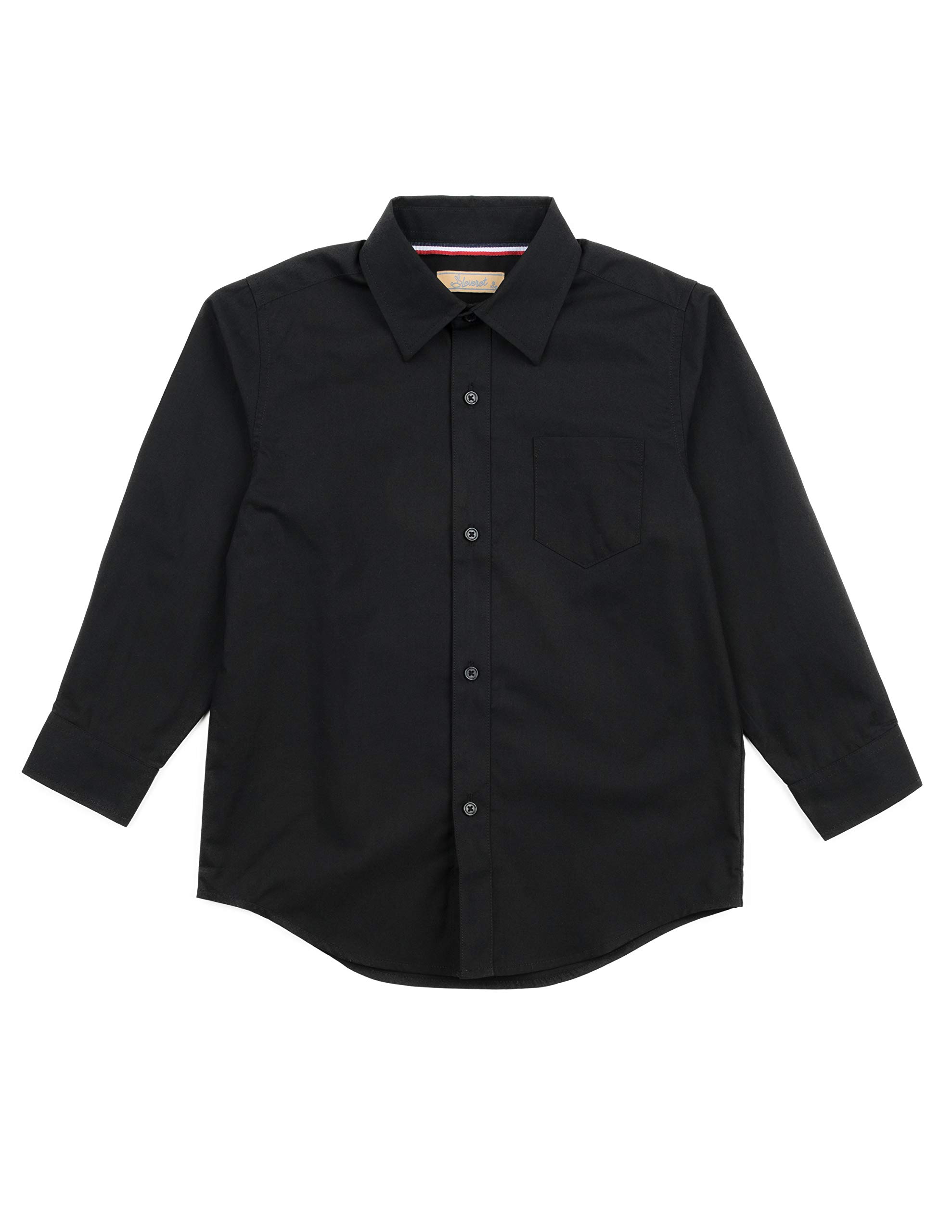 Leveret Kids Toddler Boys Long Sleeve Uniform Cotton Dress Shirt Variety of Colors Size 2 14 Years Black 3 Years Walmart