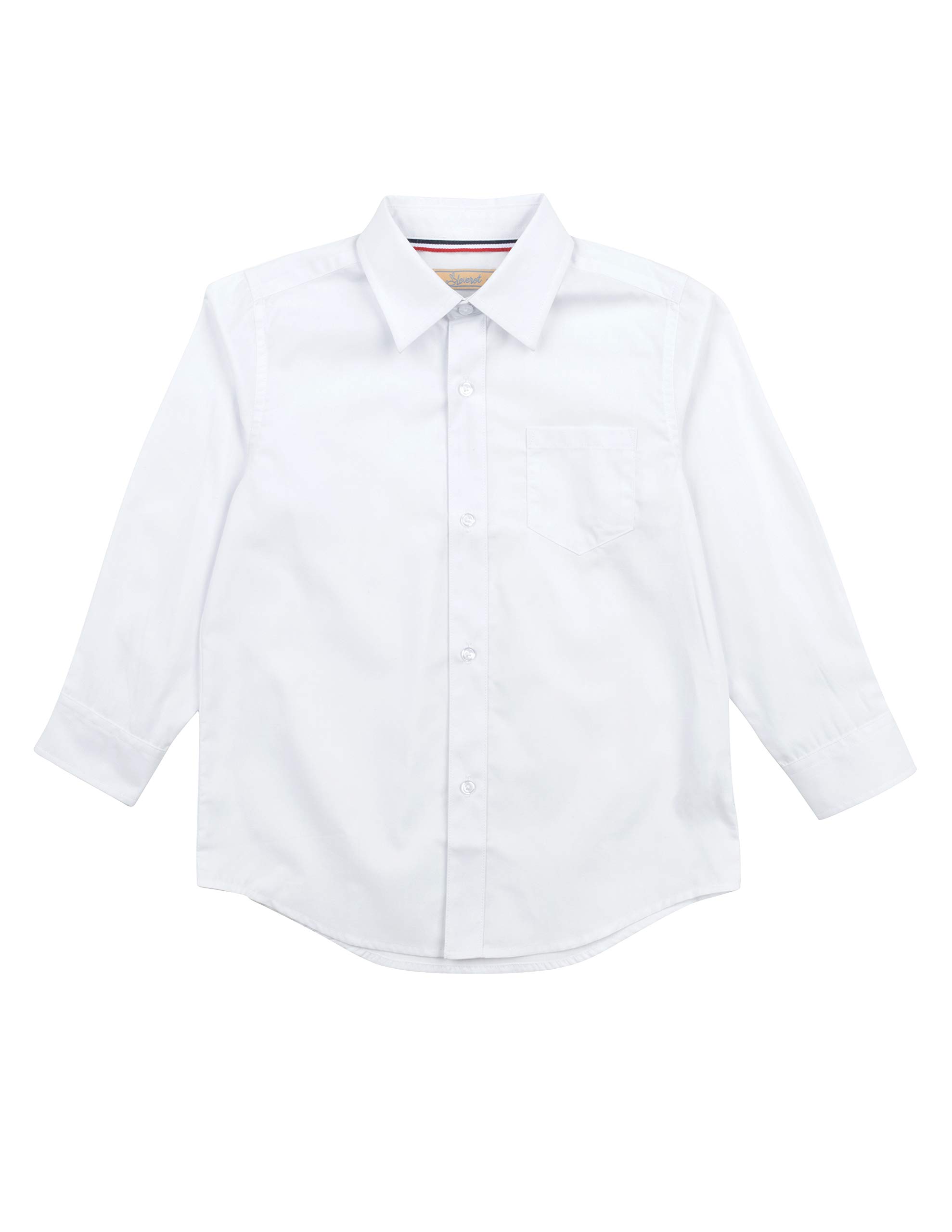 Leveret Kids & Toddler Boys Long Sleeve Uniform Cotton Dress Shirt Variety of Colors (Size 2-14 Years) (White, 3 Years) - image 1 of 3