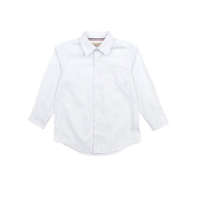 Leveret Kids & Toddler Boys Long Sleeve Uniform Cotton Dress Shirt Variety of Colors (Size 2-14 Years) (White, 3 Years)