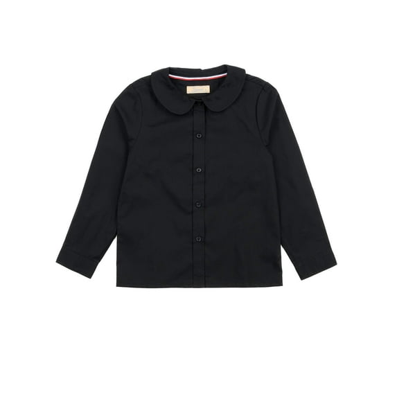 Leveret Kids & Toddler Girls Long Sleeve Uniform Cotton Dress Shirt Black (Size 3 Years)