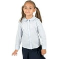 thumbnail image 1 of Leveret Kids & Toddler Girls Long Sleeve Uniform Cotton Dress Shirt Light Blue (Size 10 Years), 1 of 4