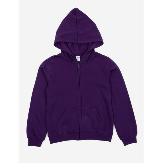 Leveret Kids Zipper Hoodie Cotton Dark Purple 10 Year