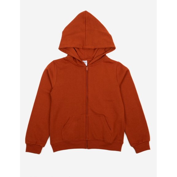 Leveret Kids Zipper Sweat Hoodie Rust 10 Year