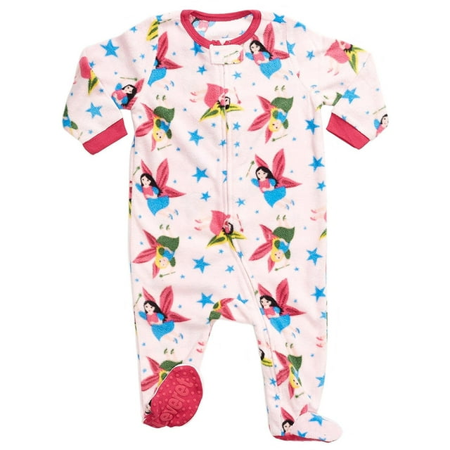 Leveret Little Baby Girls Christmas Fleece Footed Sleeper Pajama Onsie (Size 6 Months-5 Toddler)