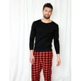 thumbnail image 1 of Leveret Mens Cotton Top & Fleece Pants Black & Red Plaid Small, 1 of 1