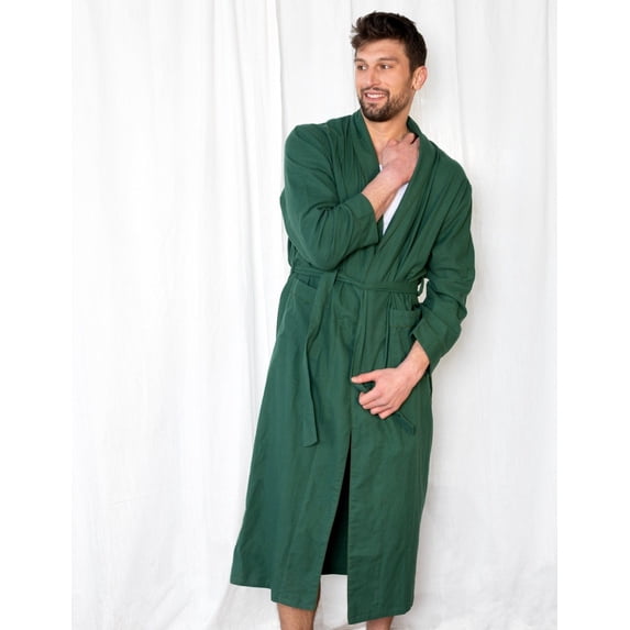 Leveret Mens Flannel Robe Green XXXL