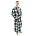 thumbnail image 1 of Leveret Mens Flannel Robe Plaid Black & White Plus Size 4XL, 1 of 1