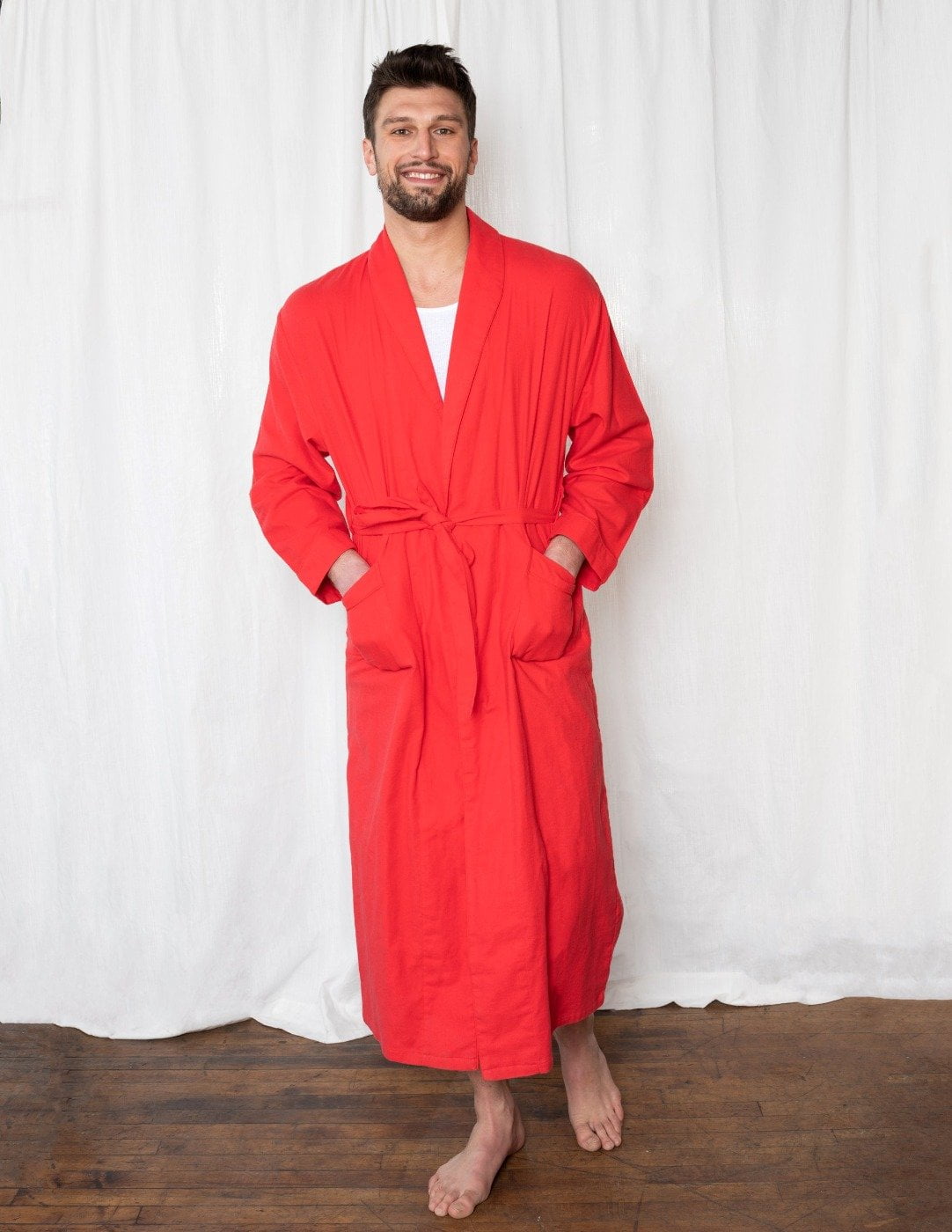 Fether Robe Men Leveret Mens Flannel Robe Red S - Walmart.com