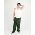 thumbnail image 1 of Leveret Mens Fleece Pants Black & Green Plaid Large, 1 of 2